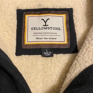 Yellowstone Dutton Ranch Black Fleece Lined Jacket Size L